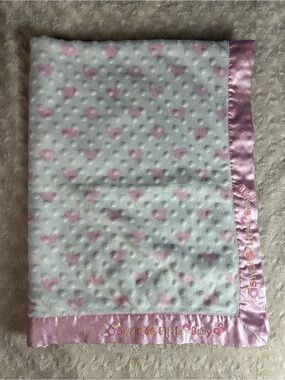 Child of Mine by Carter's Sweet Little Baby Blanket Pink White Hearts Orange